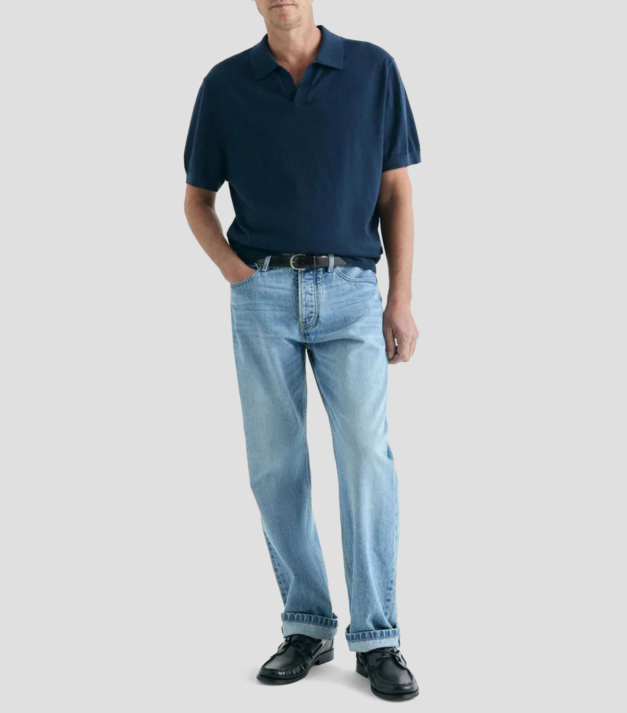 Playera tipo polo manga corta lisa Hombre
